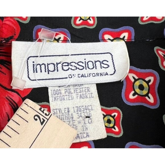 Vintage Womens Size 10 Medium Floral Button-Up Blouse By Impressions Of Californ - Picture 2 of 4